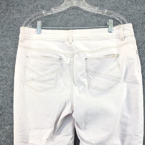 Chico's So Slimming Womens Pants Jeans Size 1.5 Beige Light Gray Ankle Zip - Picture 9 of 12